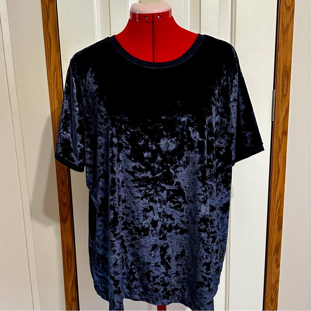 a new day Navy Velvet Top